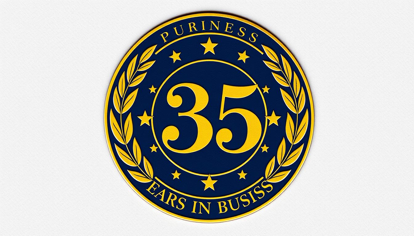 35 Years in Business Seal Represents